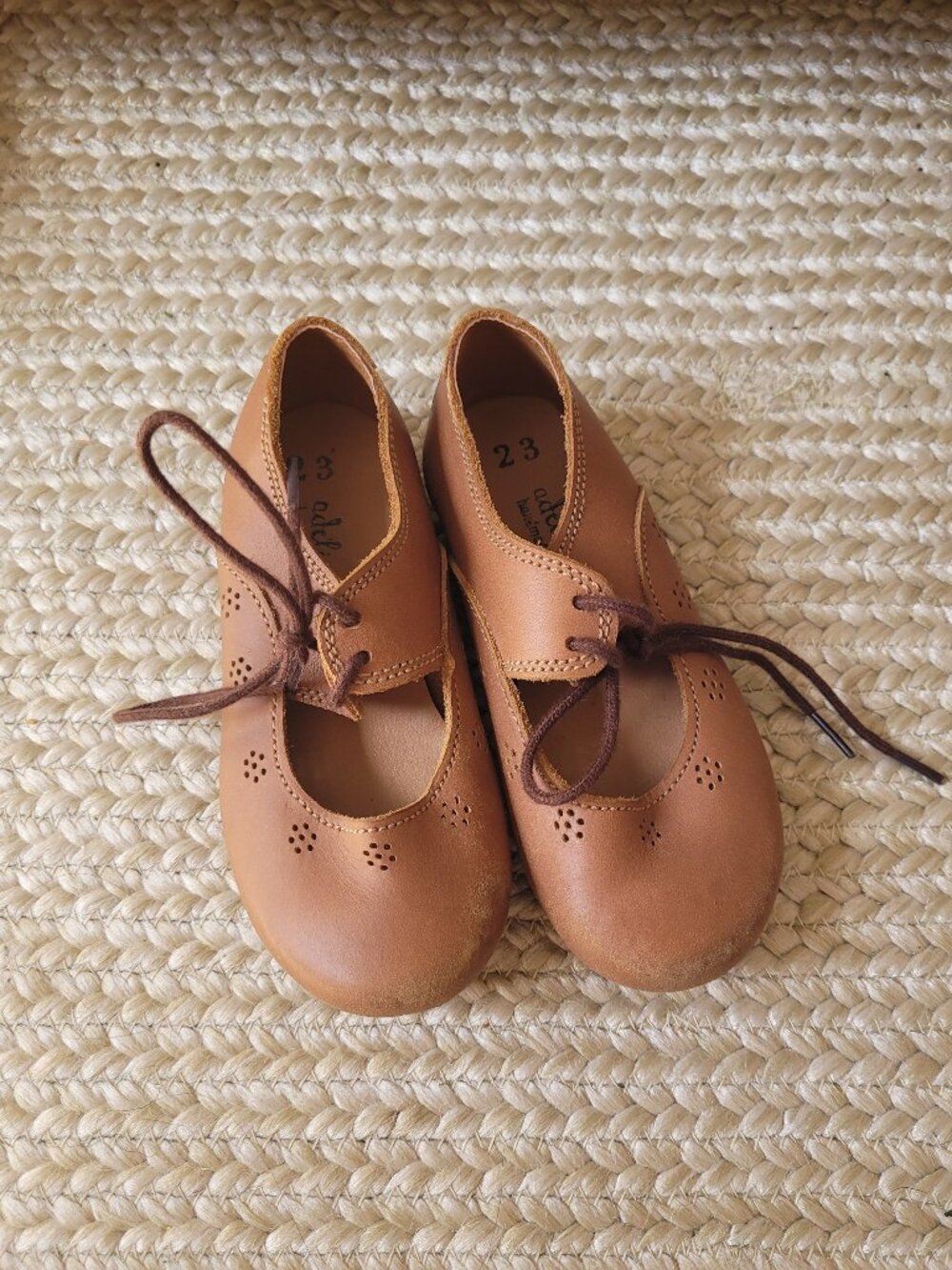 Adelisa & Co Kid's Mary Jane Leather Shoes-Brown